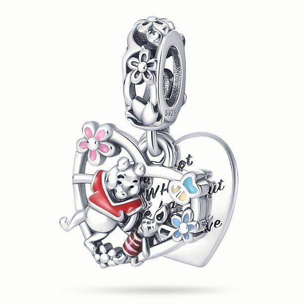 Real 925 Disco De Plata Esterlina 100 Aniversario Donald Duck Love Charms Beads Fit Pandora 925 Pulseras Originales Fino DIY Joyería Regalos