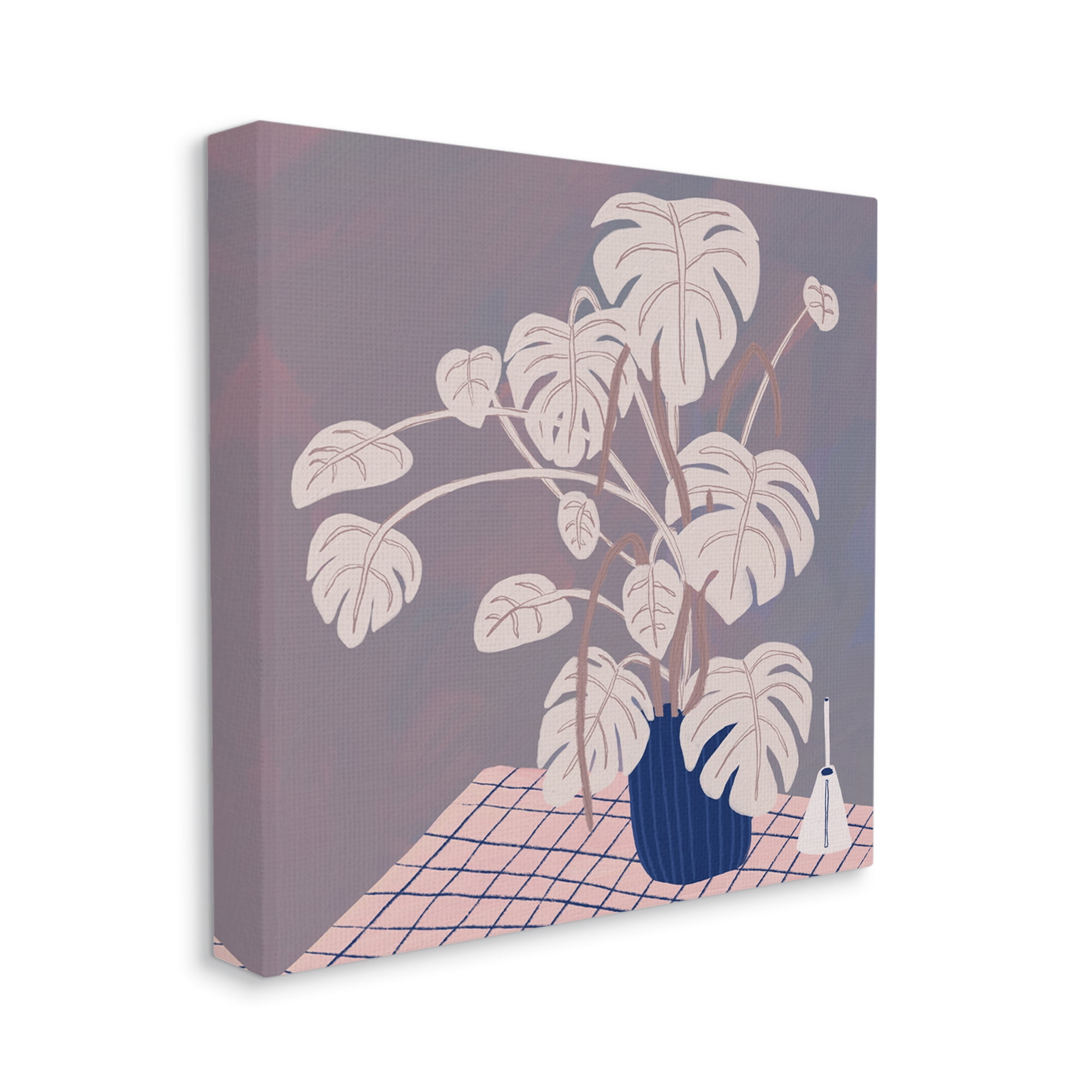 Stupell Casual Monstera Patterned Leaves Botanical & Floral Painting Gallery Wrapped Canvas Print Wall Art