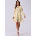 thumbnail image 5 of DARING DIVA Layered Tiered Semi Sheer Chiffon Mini Dress XS Apricot, 5 of 8