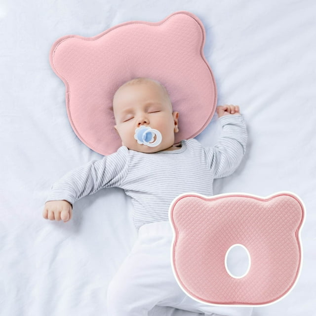 Cuna de algodón transpirable de malla 3D con soporte para el cuello, reposacabezas para cochecitos de bebé y niños pequeños