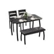 thumbnail image 3 of Hogar Dining Mesa Set Para 4 Wooden Cocina Mesa Con Upholstered Bench Y 2 Cushion Chairs Espacio-Ahorra Dinette Para Studio Cocina Dining Room Y Apartments (43x28x30inch), 3 of 7