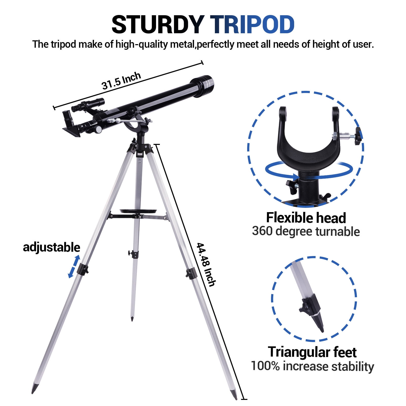 LAKWAR 800mm Telescope for Adults High Powered-600X Refracting Telescopes for Astronomy Beginners Adult-Astronomical Telescope for Planets Stars