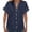 C-Navy228, variant on DHFJKG Button Up Shirts For Women Cotton Linen Short Sleeve V Neck Casual Blouses Summer Basic Tops