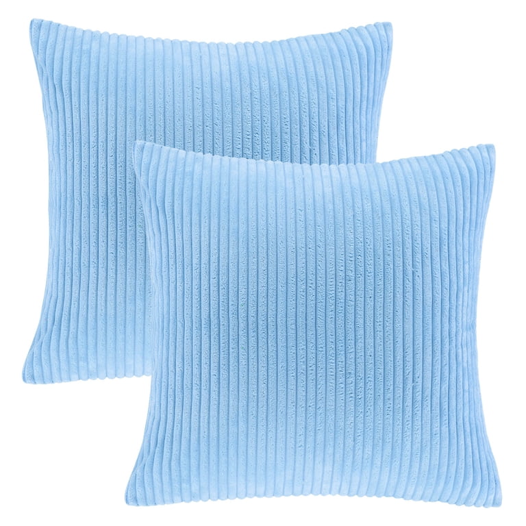 Soft Corduroy Striped Velvet Square Decorative Throw Pillow Cusion