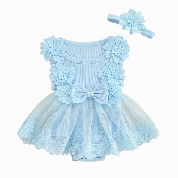 New Born Clothes Baby Girl Baby Girl Dress Heart Puff Sleeve Tulle Romper Dresses Newborn Outfit