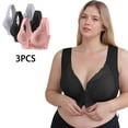 thumbnail image 2 of 3-Pack Women's Bras Plus Size Bralette Wireless Underwear Seamless Bralette with Lace Brassiere Comfortable Camisole Everyday Bra Bralettes T-Shirt Bra, 2 of 9