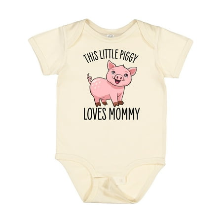 

Inktastic This Little Piggy Loves Mommy- Cute Boys or Girls Baby Bodysuit