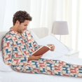 thumbnail image 5 of KLL Cartoon Poodle Dog Sleepwear Mens Flannel Pajamas,Long Cotton Pj Set, 5 of 7