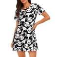 thumbnail image 1 of Balery Cute Panda (3) Camisón de manga corta con cuello redondo para mujer, cómodo y elegante., 1 of 6