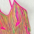 thumbnail image 6 of BLTIBY 2025 Women One Piece Swimsuits V-Neck Straps Sleeveless Solid Color Fringe Bathing Suits Drawsting Thong Bikini Swimwear Pink S, 6 of 7