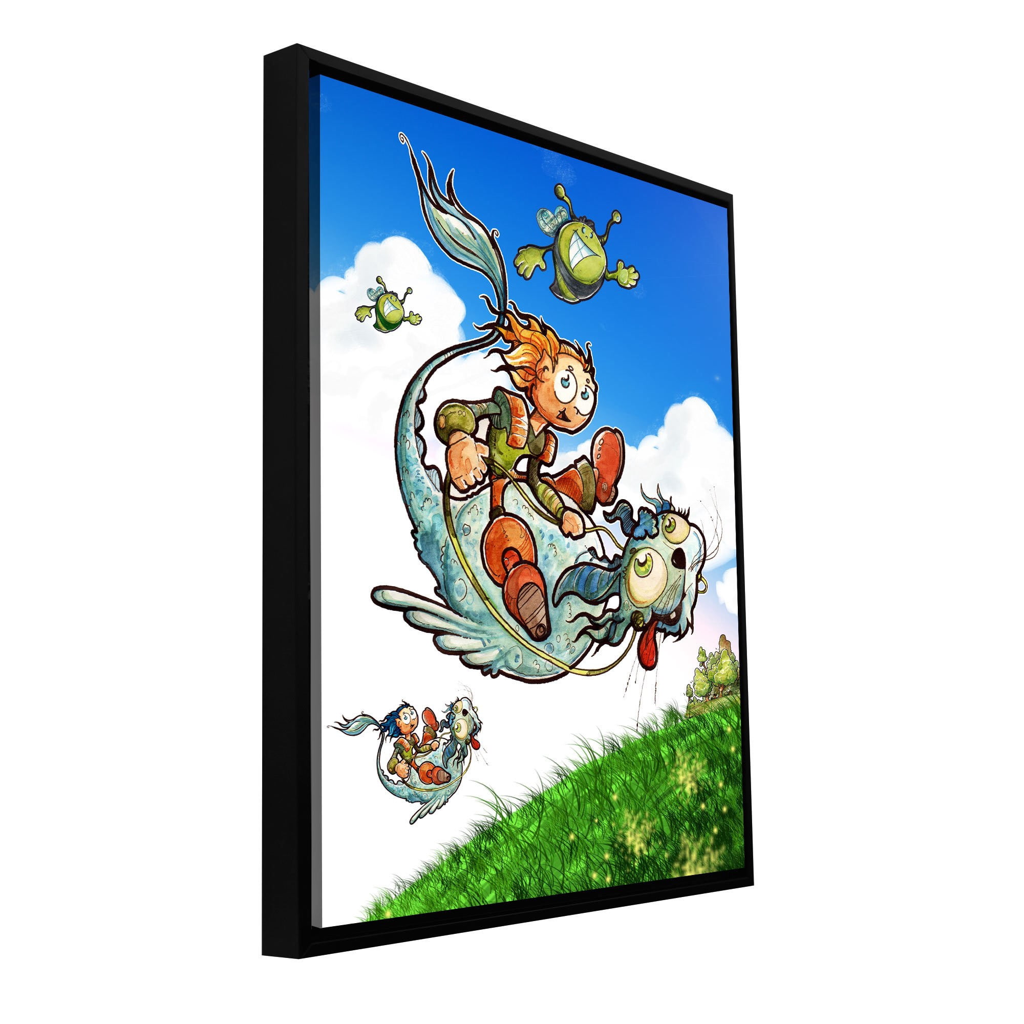 ArtWall Luis Peres "Flying 1" Floater Framed Gallery-Wrapped Canvas