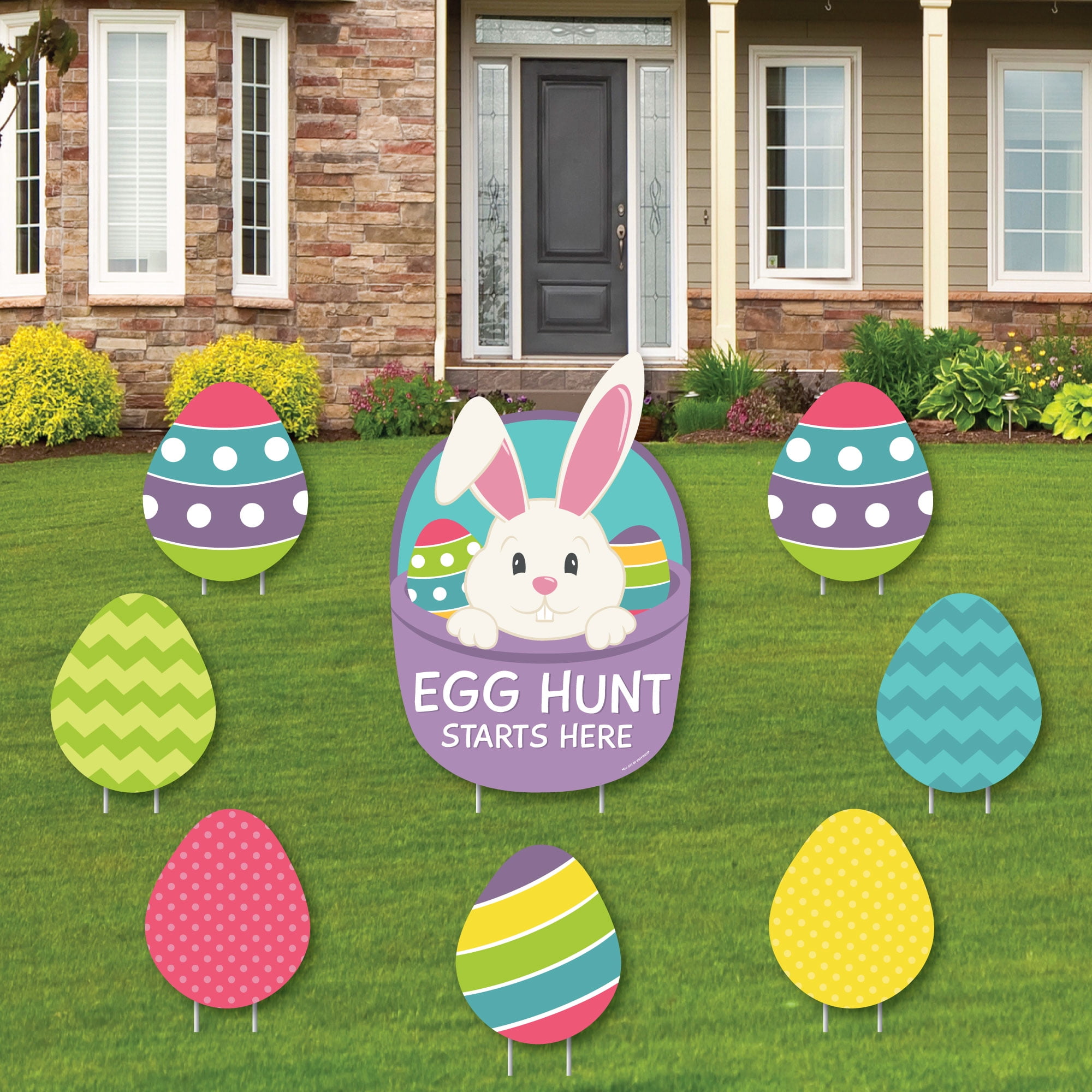Big Dot of Happiness Easter Egg Hunt Yard Sign and Outdoor Lawn