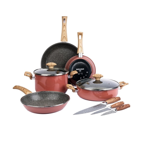 Batería de Cocina Vasconia Prime Acero Vitrificado 10 Piezas – Salmón