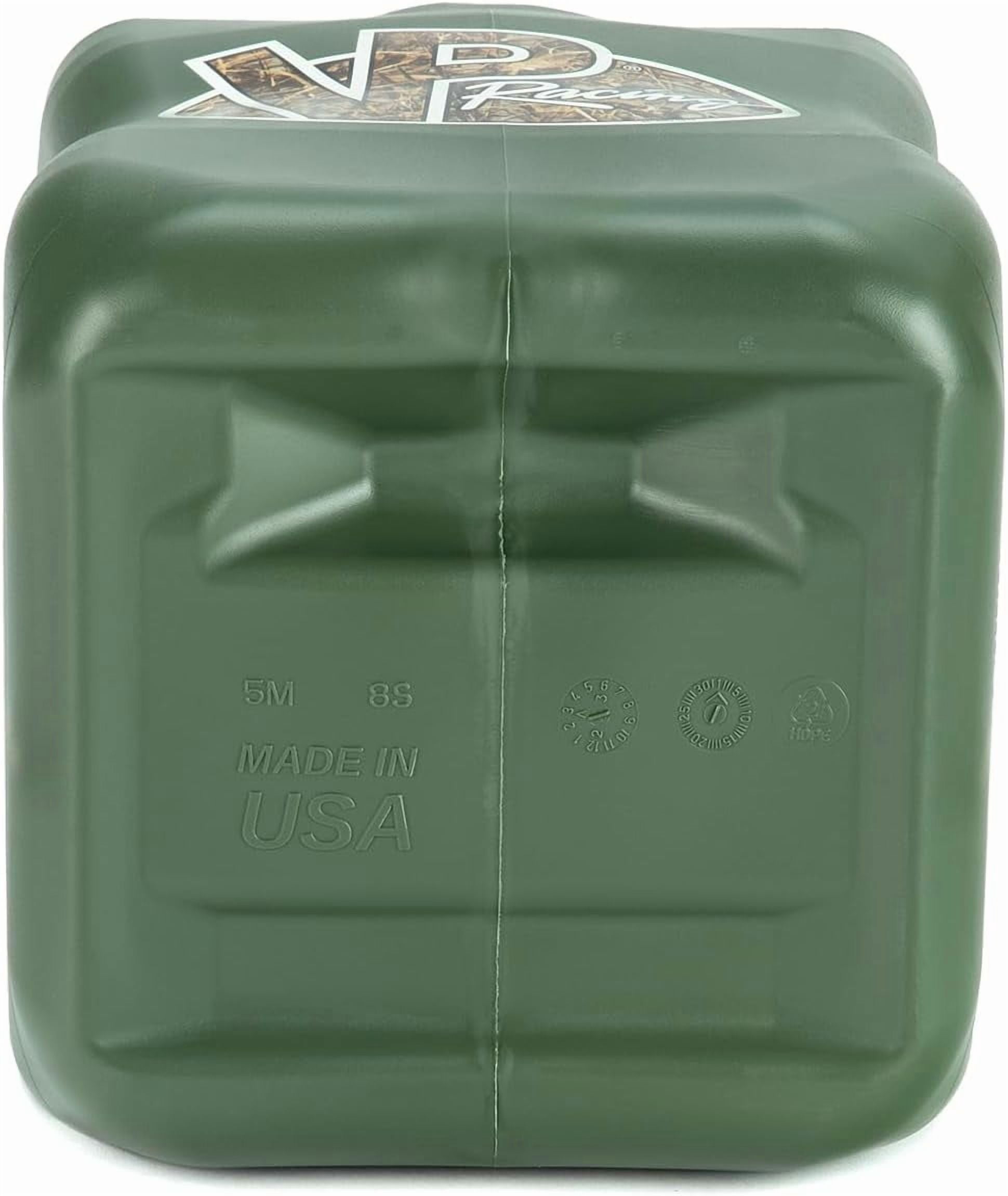 VP Racing 3842-CA, 5.5 Gallon Motorsport Jug with Contoured Handle, Multipurpose Cap and Rubber Gaskets, Includes Standard Hose, Camo, (1 Pack)