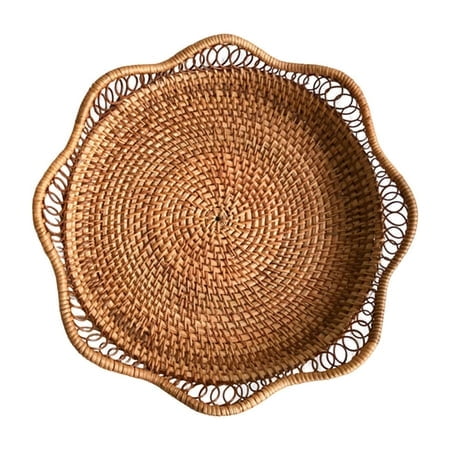 Rattan Round Fruit Wicker Storage Bowls Natural Woven Serving Bowls Decorative For Kitchen Counter Organizing Must Have Kitchen Gadgets 2022 Roll up Rack Collapsible Camping Kitchen Utensil Hanger
