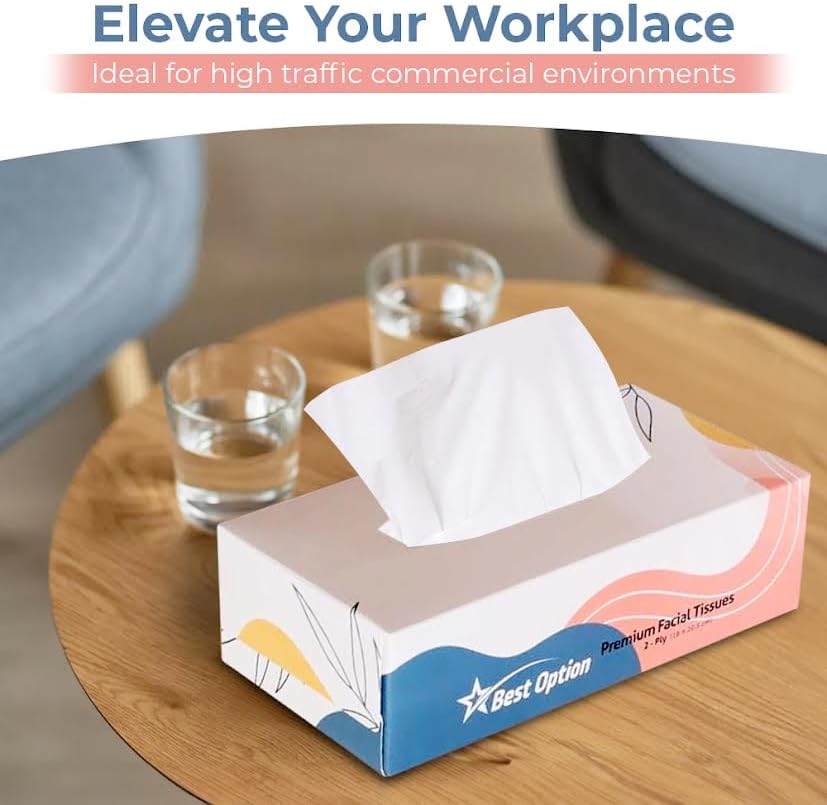 Best Option 2-Ply Facial Tissue, White, 12-Box Pack photo 6