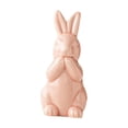thumbnail image 2 of Luzkey Rabbit Statue Easter Bunny Figurine Ceramic Decorative Desktop Ornament Easter Gift for Bookshelf Home Bedroom Cabinet Indoor S, 2 of 8