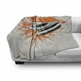 thumbnail image 3 of Cars Soft Flannel Fleece Blanket, Graffiti Style Inspired Sports Car Sprinting Graphic Work with Splash Color Elements, Cozy Plush for Indoor and Outdoor Use, 60" x 80", Grey Orange, by Ambesonne, 3 of 6