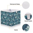 thumbnail image 6 of WOBOGO Hibiscus Flowers Storage Basket Foldable Easy to Clean Durable with Hollow Support Plate with Handle 11.02×11.02×11.02 in, 6 of 8