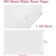 thumbnail image 2 of 160 Sheets White Tissue Paper Bulk 14 X 20 Inches Wrapping Tissue Paper for Gift Bags Art Crafts Weddings Baby Shower Birthday Graduation Decor and Box Bag Filler, 2 of 4