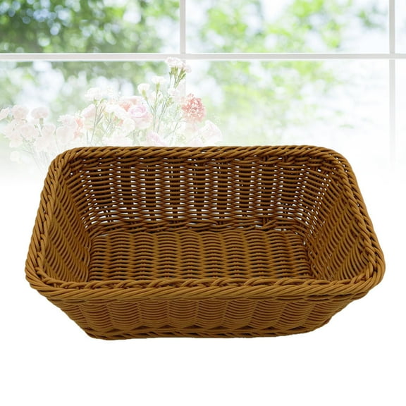 LABSERRON Wicker Storage Basket Brown 1Pcs 11.8X7.9X2.8In