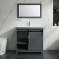 Wonline 36inch Grey Bathroom vanity with Sink counter top Set Barn Door ...
