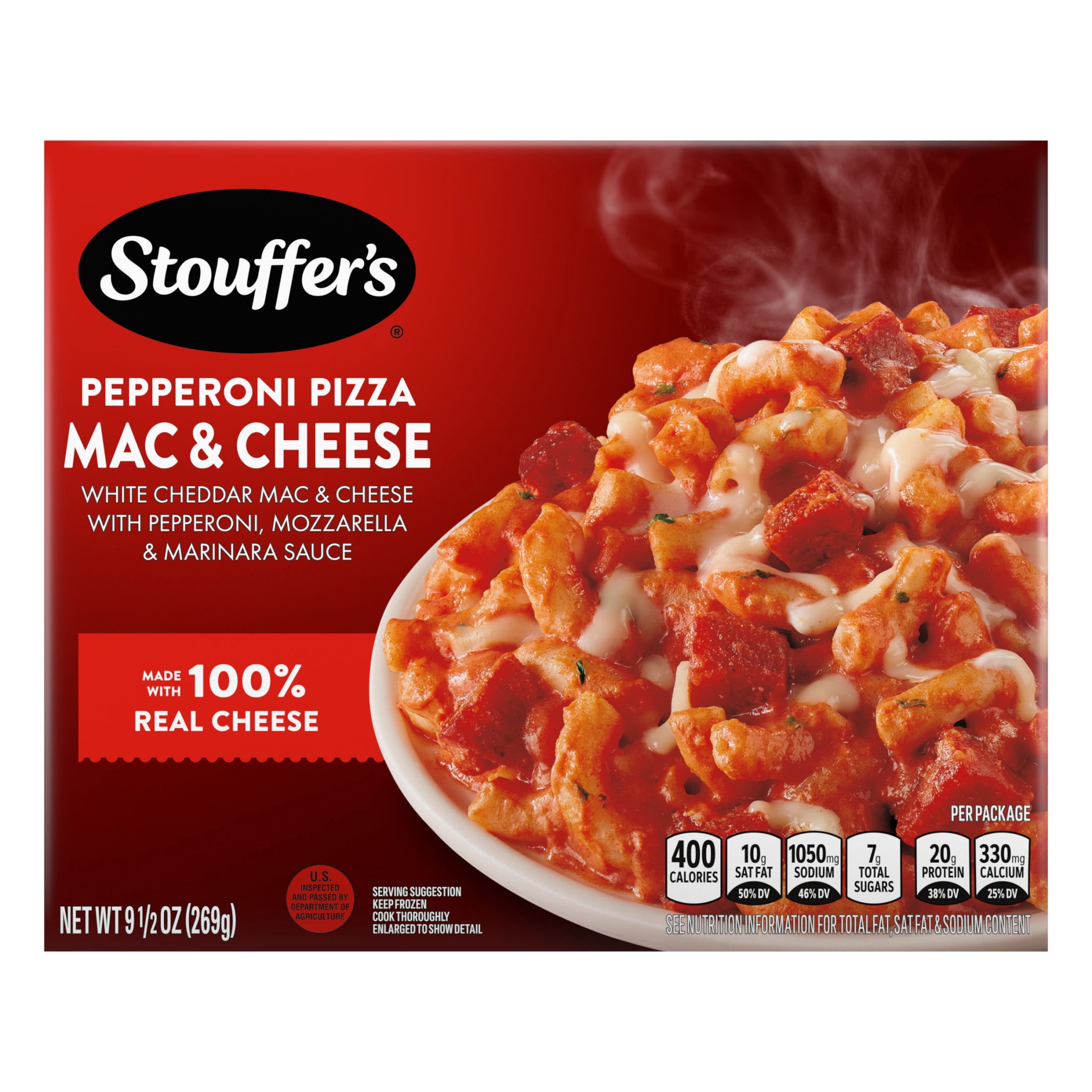 Stouffer’s Pepperoni Pizza Mac & Cheese, Single Serve, Single Frozen Meals 9.5 oz