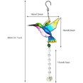 thumbnail image 5 of Atrapasueños de cristal con colgante de colibrí, decoración de arco iris para ventana, atrapasol, decoración de jardín (azul), 5 of 5
