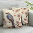 thumbnail image 3 of GOSMITH  Vintage Flower Bird Throw Pillow Covers Farmhouse Ink Painting Blue Robin Bird Floral Decorative Pillow Covers Square Cushion Cover for Sofa Couch, 3 of 5