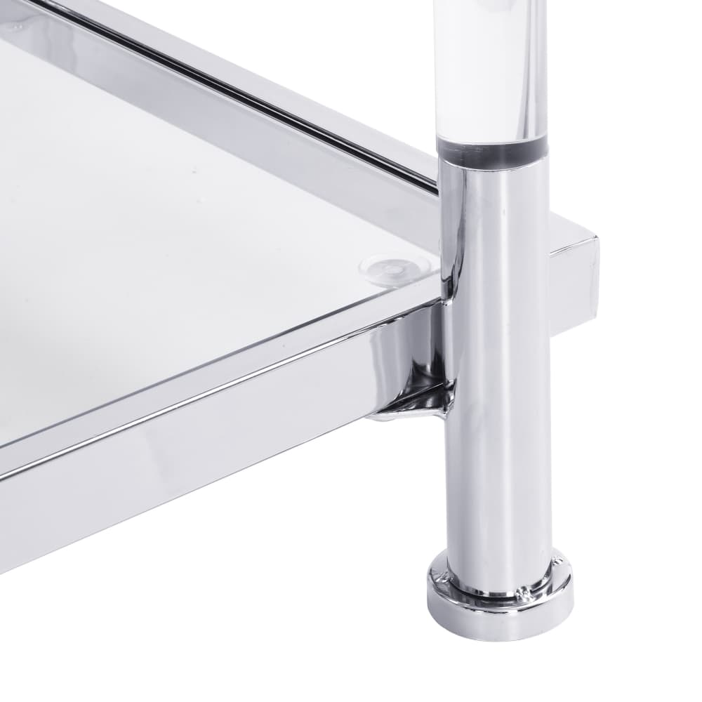 Tcbosik 43.3" Console Table with Open Shelf, Modern Sofa Table with Glass Top and Acrylic Legs, Entryway Table for Living Room, Hallway, Foyer, Chrome