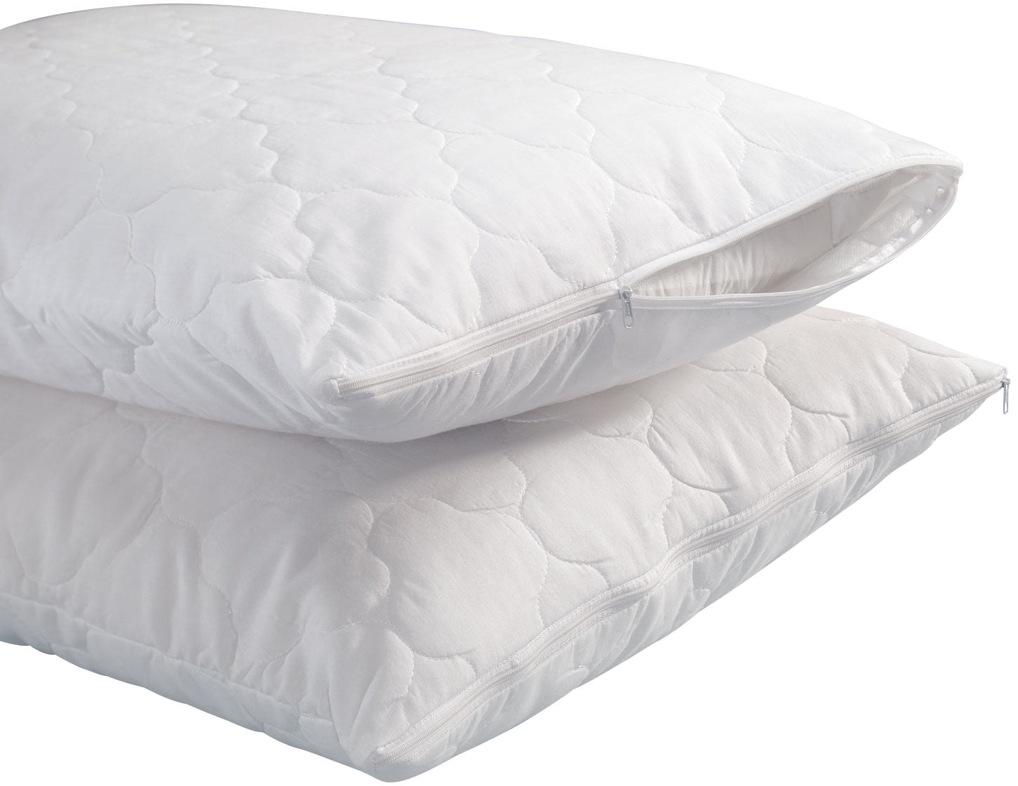 Quilted Pillow Covers, Cotton and Polyester, Zippered Closures, Padded Design for Extra Cushion, Home Décor, White - Set of 2, King Size - Walmart.com