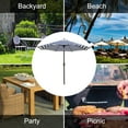 thumbnail image 3 of Bibana 9 ft Outdoor Patio Umbrella with Push Button Tilt, Easy Crank Lift, 8 Steel Ribs - Blue and White, 3 of 9