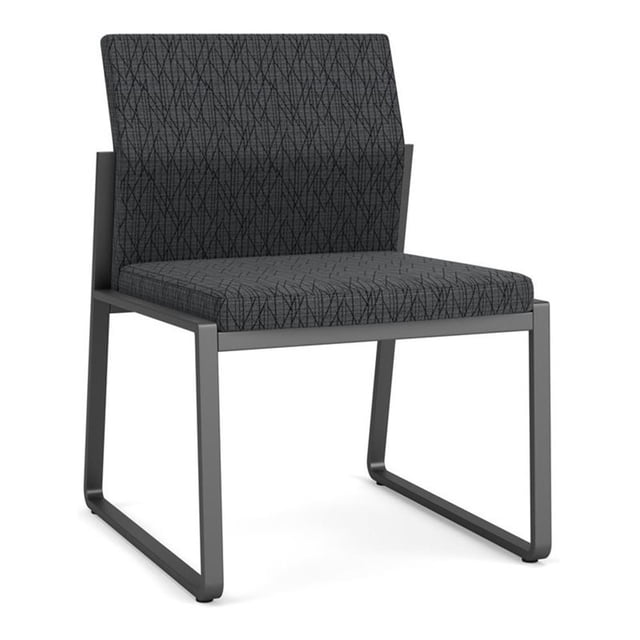 Fauteuil d'Appoint Sans Accoudoirs pour Réception Gansett / Acier Charbon / Gris Foncé