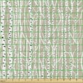 thumbnail image 2 of Ambesonne Birch Tree Fabric by the Yard Upholstery, Trunks Black Spots, 1 Yard, Tan Pale Green Black, 2 of 5