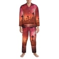 thumbnail image 3 of Rocae Pumpkins for Men's Pajamas Set Mens Pjs Sets Long Sleeve Button Down Sleepwear-Small, 3 of 7