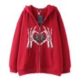 thumbnail image 1 of Dark hip-hop gótico Harajuku Y2k estampado de araña cremallera Sudadera con capucha hombres y mujeres Harajuku chaqueta sudadera, 1 of 5
