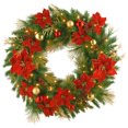 thumbnail image 1 of 36" Decorative Collection Home Spun Wreath with 100 Clear Lights, 1 of 5