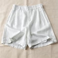thumbnail image 4 of SwiftWear Women's Cotton Shorts High Waisted Elastic Waist Button Front Wide Leg Shorts with Liner Casual Fashion Summer Shorts, 4 of 5