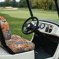 thumbnail image 4 of FUIALDOLG 2PCS Golf Cart Seat Covers, Watercolor Tropical Flower Leaves Print Breathable Front and Rear Seat Cushion Cover Fits for Ezgo Club Car Golf Cart Original Regular Seats, No Stapler, 4 of 8