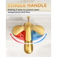thumbnail image 4 of Wowow 4 in. Centerset Single Handle Low Arc Bathroom Faucet with Lift Rod Drain Assembly Included in Gold, Rv Lavatory Taps 3 Hole, 4 of 8