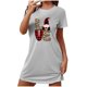 thumbnail image 2 of Camisón corto de talla grande para mujer, camisón de manga corta con estampado de pecho a la moda, camisón para mujer, 2 of 5