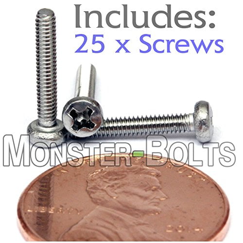 Cross Recessed A2 M2 x 3mm Stainless Steel Phillips Pan Head Machine Screws
