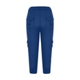 thumbnail image 4 of Women's 2026 Capri Joggers High Waist Stretch Lightweight Casual Daily Cropped Trousers with Pockets Blue 2XL, 4 of 6
