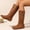 Khaki, variant on BRGZLK Retro Slouchy Mid Calf Boots Women Chunky Heel Low Heel Belt Buckle Decor Slip On Solid Color Versatile Comfort Mid-Calf Booties 2026 Fall Winter Shoes Gray 43