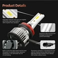 thumbnail image 3 of 2pcs For Ford Fusion 2013-2020 H11 H18 H9 LED Headlight Bulbs White 6000K Low Beam Kit, 3 of 8
