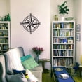 thumbnail image 4 of ESTART Nautical Compass Metal Wall Art, Black Indoor Outdoor Coastal Farmhouse Home Decor, 4 of 7