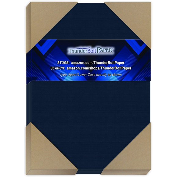 100 Dark Navy Blue Linen 80# Cover Paper Sheets - 4.5" X 6.5" (4.5X6.5 Inches) Invitation 1/2" Smaller than 5X7 Size - 80 lb/pound Card Weight - Fine Linen Textured Finish - Deep Dye Quality Cardstock