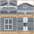 thumbnail image 3 of Aiho 8'x6' Outdoor Plastic Storage Shed with  Window, Weather -Resistant, Easy Assembly, Wood-Effect Garden Tool House - Light Gray, 3 of 7