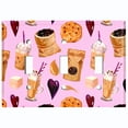 thumbnail image 2 of Metal Light Switch Wall Plate Outlet Cover (Coffee Mocha Espresso Grounds Cookie Sugar Treats Love Caramel Shake Pink - Triple Toggle), 2 of 2