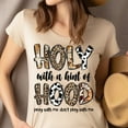 thumbnail image 4 of Holy with a Hint of Hood T-Shirt | Leopard & Cow Print Christian Tee, White, Size S, 4 of 6